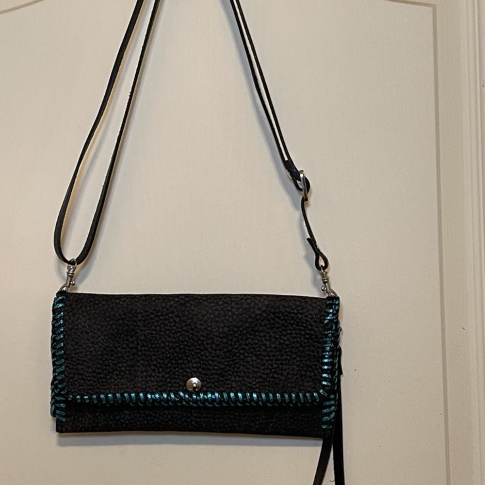 Chic Black and Teal Crossbody Bag